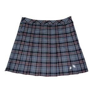 Gray plaid beetlejuice beetlejuice skirt.